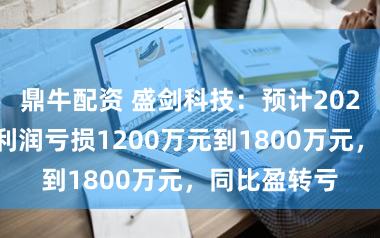 鼎牛配资 盛剑科技：预计2025年归母净利润亏损1200万元到1800万元，同比盈转亏
